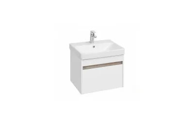 Тумба с раковиной 55 см Aquaton Марти 1A263201MY010, белый / дуб эдгрейн МОСПЛИТКА