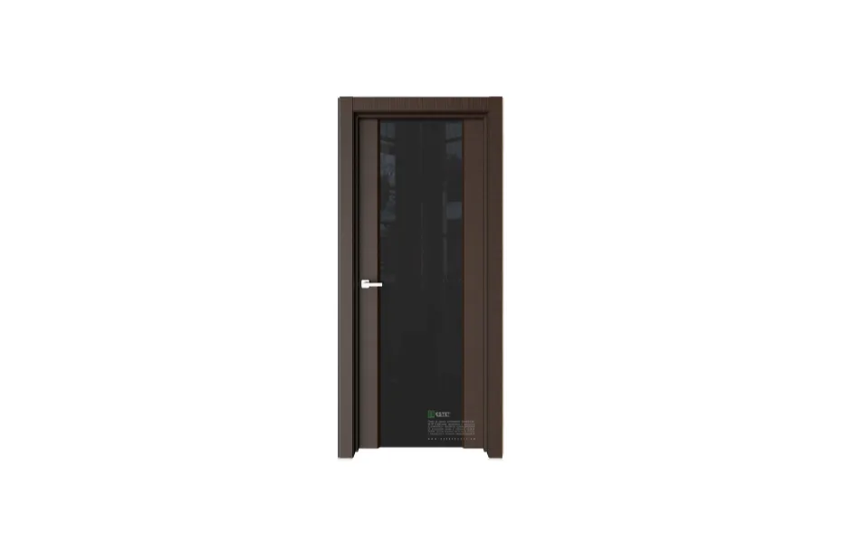 Межкомнатная дверь Elegance E2 Темный шоколад черное стекло 7 ДВЕРЕЙ