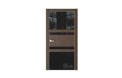 Межкомнатная дверь Urban U7 Корица черное стекло 7 ДВЕРЕЙ