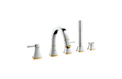 Смеситель для ванны GROHE Grandera с душевым гарнитуром, хром/золото 19919IG0 АКВАМЕТРИЯ