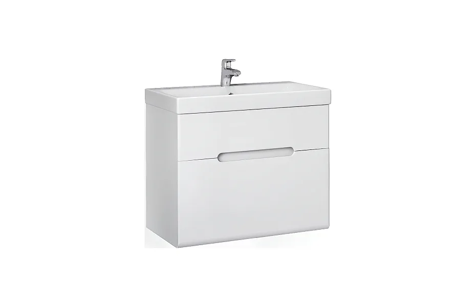 Тумба с раковиной Jorno Moduo Slim 60 см Mod.01.60/P/W белая МОСПЛИТКА
