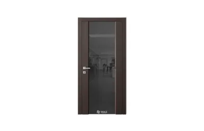Ego E2 Дуб брауни черное стекло 7 ДВЕРЕЙ