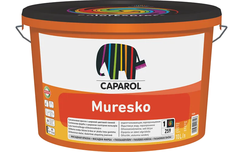 Краска для наружных работ Caparol Muresko, База 1, 5 л КАПАРОЛ ЦЕНТР САМАРА