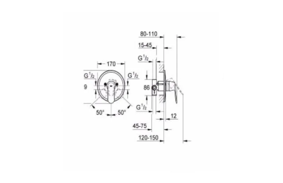 Смеситель для душа Grohe Eurosmart Cosmopolitan 32880000 АКВАМЕТРИЯ