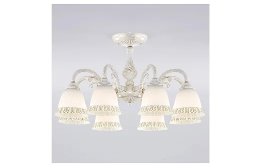 ПОТОЛОЧНАЯ ЛЮСТРА EUROSVET CAMPINA 60107/8 БЕЛЫЙ С ЗОЛОТОМ