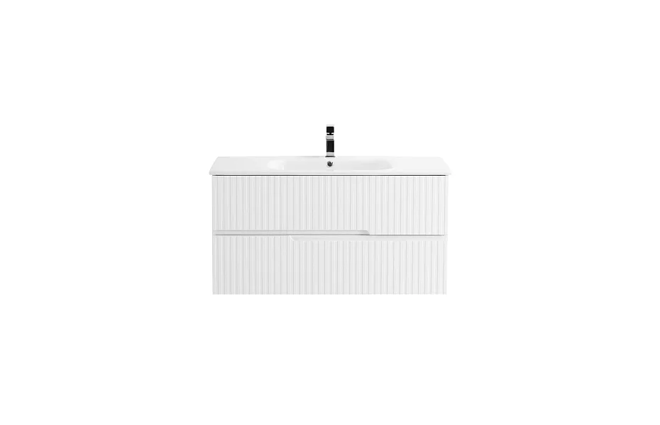Тумба с раковиной Cezares Duet 80 см DUET-800-2C-SO-BL bianco lucido МОСПЛИТКА