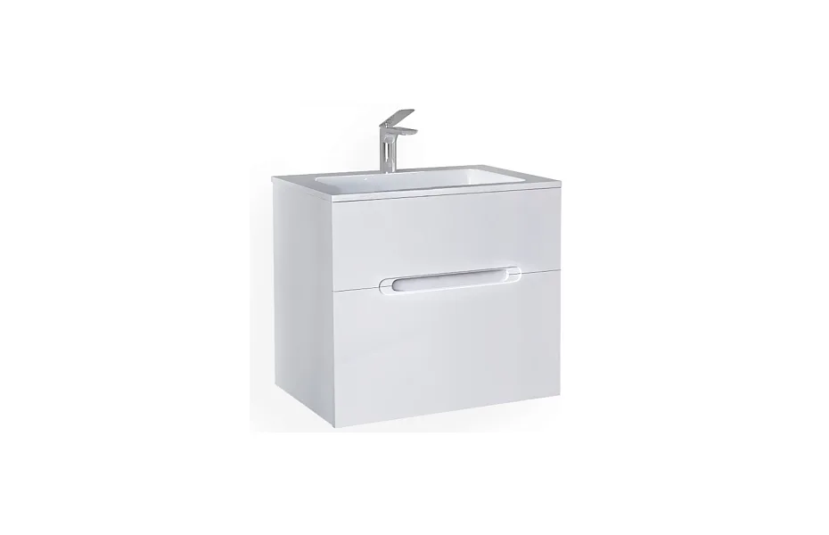 Тумба с раковиной Jorno Modul 80 см Mоl.01.77/P/W белая МОСПЛИТКА