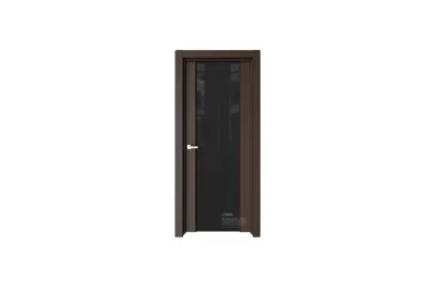 Межкомнатная дверь Elegance E2 Темный шоколад черное стекло 7 ДВЕРЕЙ