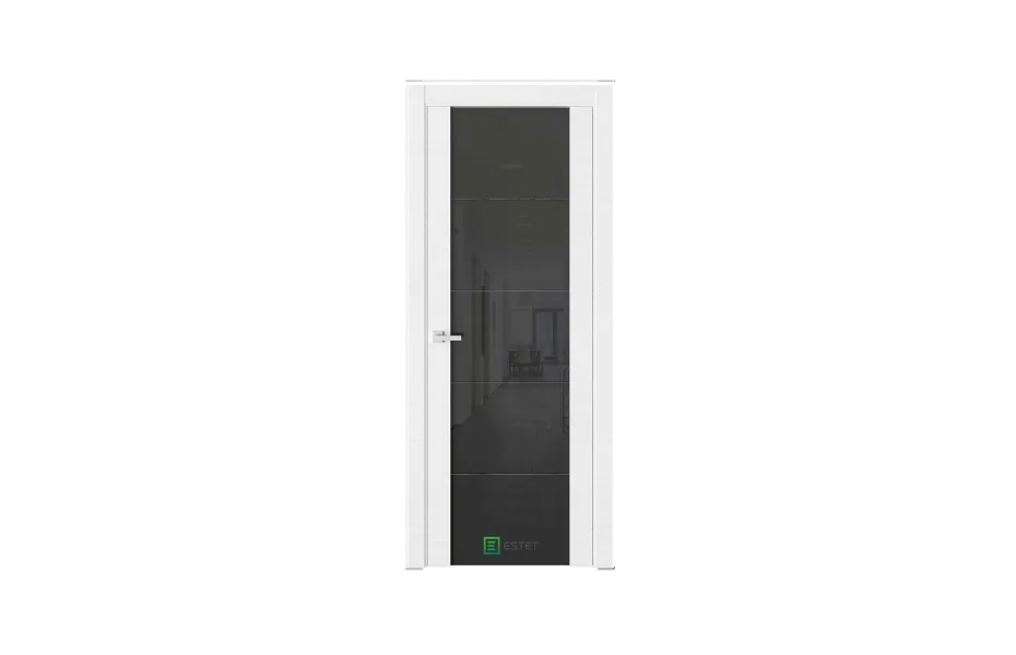 Межкомнатная дверь Elegance E7 Белый глянец черное стекло 7 ДВЕРЕЙ