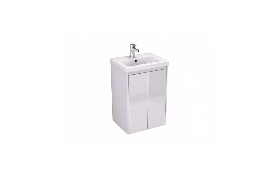 Тумба с раковиной Velvex Klaufs 50 tpKLA.50.2D-616.216 подвесная, белый глянцевый МОСПЛИТКА