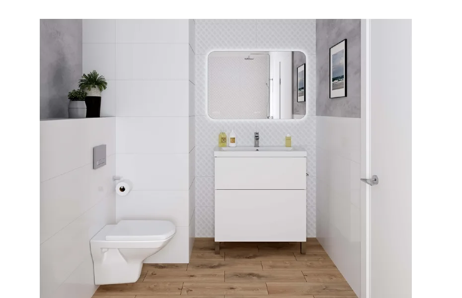 CERSANIT зеркало: LED 050 pro 80*55,с подсветкой, антизапотевание, смена цвета холод.тепло, часы АТЕЛЬЕ ВАННОЙ КОМНАТЫ. САМАРА