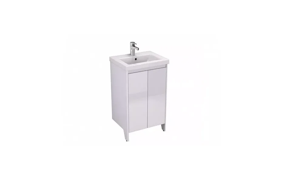 Тумба с раковиной Velvex Klaufs 50 tnKLA.50.2D-616.216 напольная, белый глянцевый МОСПЛИТКА