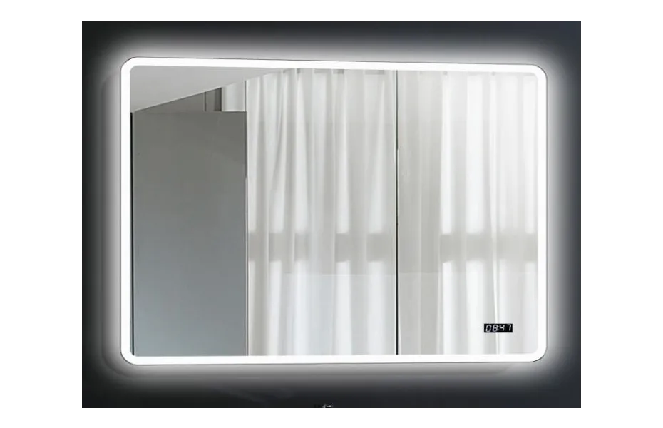 ESBANO Led Зеркало, ШВГ: 120x70х5, LED-подсветка, антизапотевание, часы АТЕЛЬЕ ВАННОЙ КОМНАТЫ. САМАРА