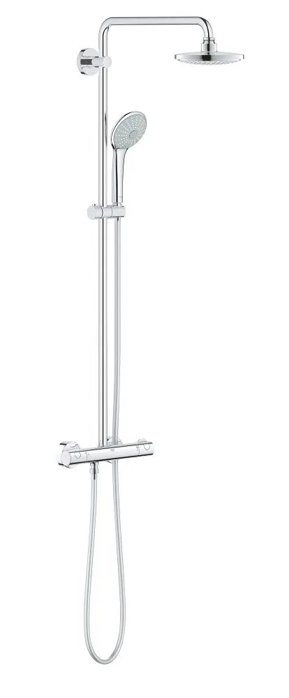 GROHE Euphoria 180 E Душевая система с термостатом для душа настенного монтажа, эргономичные рукоятки, верхний душ Euphoria Cosmopolitan 180 (27491) с поворотным кронштейном, ручной душ Euphoria 110 Massage (27221) АТЕЛЬЕ ВАННОЙ КОМНАТЫ. САМАРА