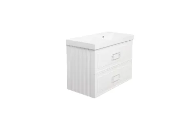 Тумба с раковиной La Fenice Cubo Bianca Twin 90 см FNC-01-CUB-B-90-2 правая, белая матовая МОСПЛИТКА