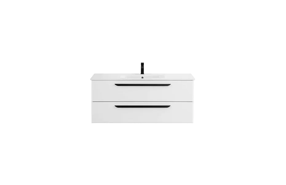 Тумба с раковиной Cezares Eco 120 см ECO-CER-1200-2C-SO-BO bianco opaco МОСПЛИТКА