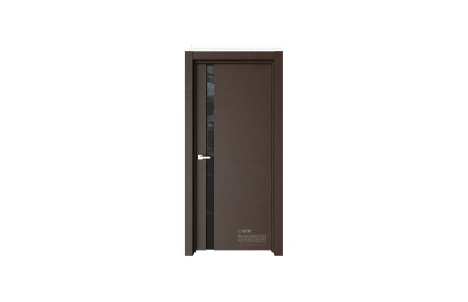 Межкомнатная дверь Elegance E8 Темный шоколад черное стекло 7 ДВЕРЕЙ