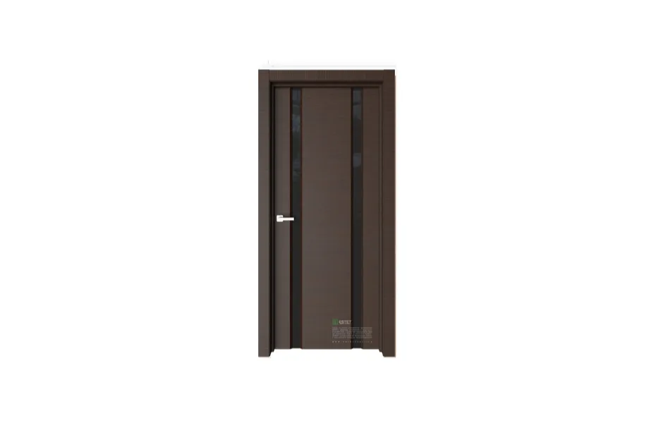Межкомнатная дверь Elegance E9 Темный шоколад черное стекло 7 ДВЕРЕЙ
