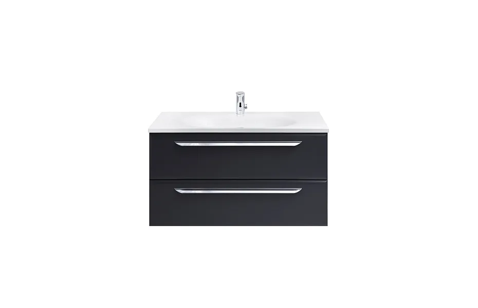 Тумба с раковиной Cezares Eco 75 см ECO-750-2C-SO-GR-P grafito МОСПЛИТКА