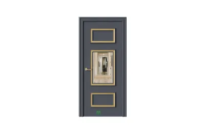 Межкомнатная дверь Era 8 Оушен золото с зеркалом 7 ДВЕРЕЙ