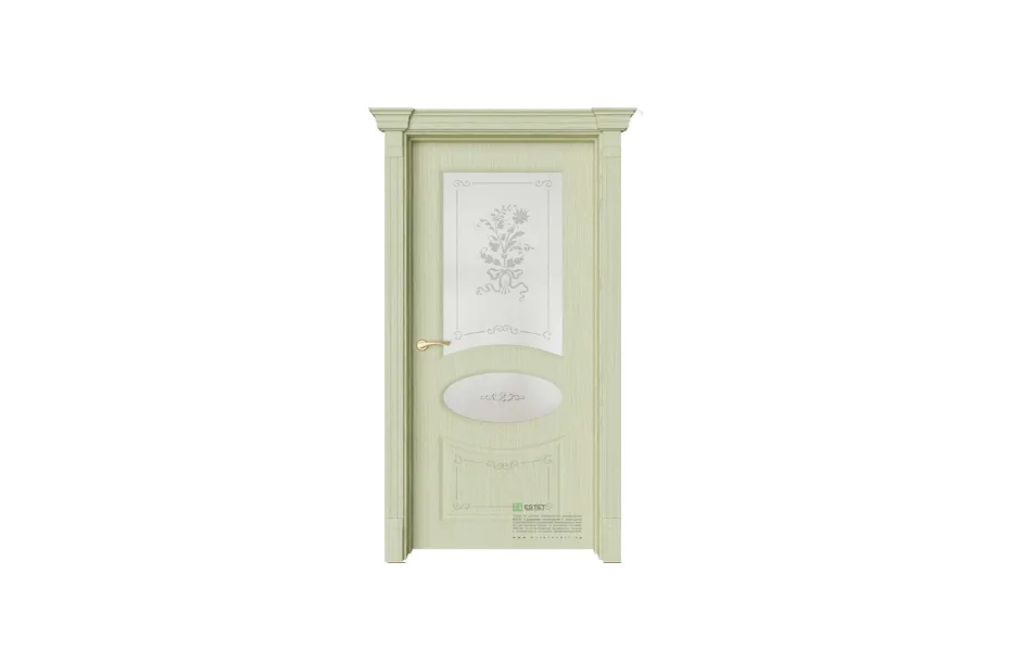 Межкомнатная дверь Provence Флоранж 4 Деко Олива золотая стекло 7 ДВЕРЕЙ
