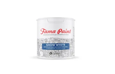 АКРИЛОВАЯ МАТОВАЯ БЕЛАЯ КРАСКА FAMA PAINT SNOW WHITE ДЛЯ СТЕН И ПОТОЛКОВ БИОФА – САМАРА