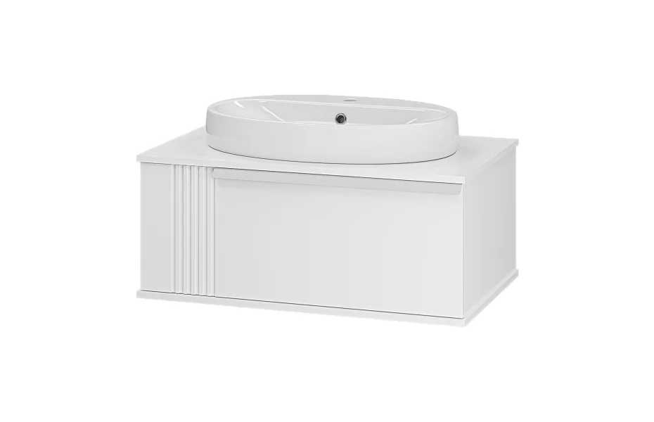 Тумба с раковиной Brevita Savoy 80 см SAV-09080-0101Я белый МОСПЛИТКА