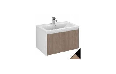 Тумба с раковиной Velvex Klaufs 70 см tpKLA.70.1Y-617.217 подвесная, 1 ящик, черный матовый/дерево МОСПЛИТКА