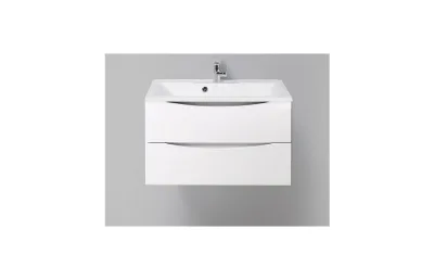 Тумба с раковиной BelBagno Marino MARINO-800-2C-SO-BL-P, 80 х 45 х 55 см, Bianco Lucido - белый глянец МОСПЛИТКА