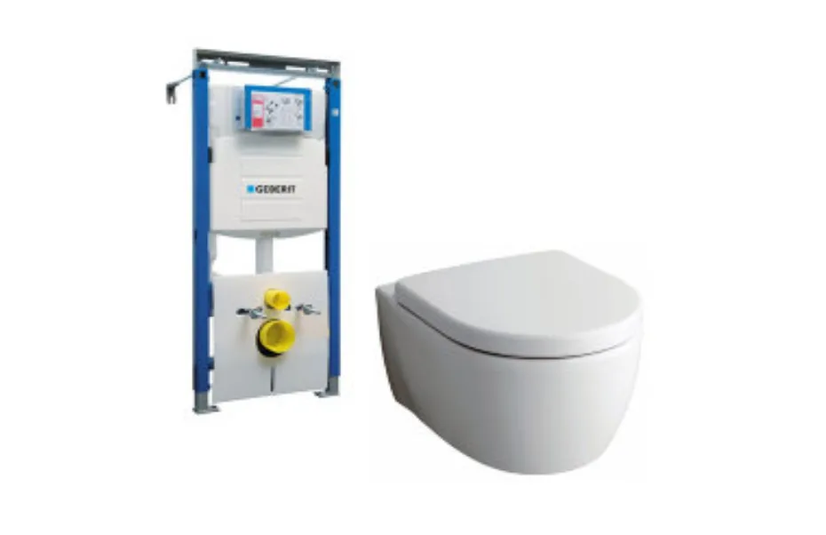 Комплект инсталляции Geberit 111.362.00.5 и подвесного унитаза Keramag iCon Rimfree 204060 и сиденье с механизмом плавного закрывания (SoftClose) 574130 АКВАМЕТРИЯ