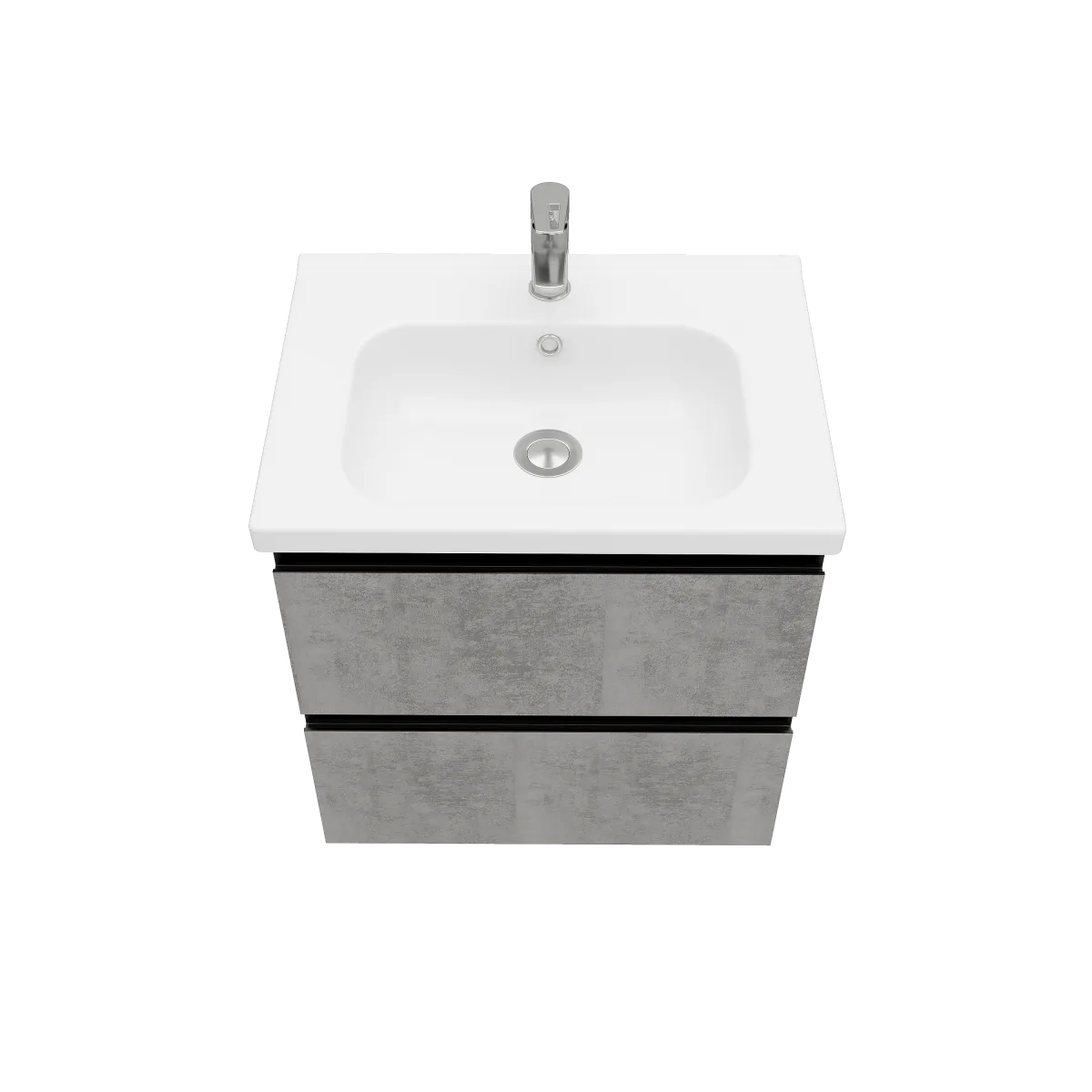 Тумба подвесная ELECTRA 60 под умыв-к Creavit Ideal 60, хромикс серебро, LE-WCAB-60-123 56,50x56,90, светло-серый LAPARET