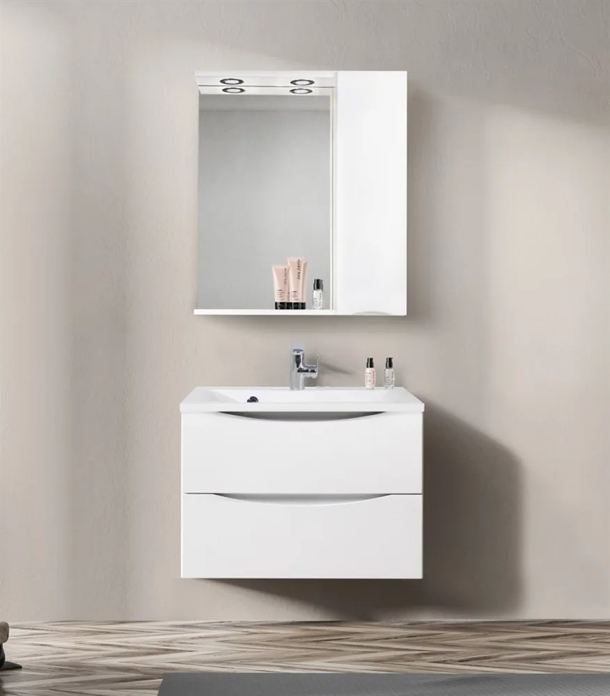 BELBAGNO Marino Шкаф зеркальный подвесной с одной распашной дверцей с доводчиками, с подсветкой, правосторонний АТЕЛЬЕ ВАННОЙ КОМНАТЫ. САМАРА
