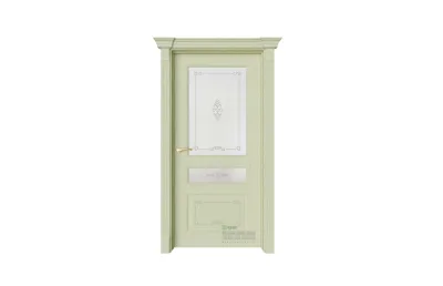 Межкомнатная дверь Provence Мирбо 4 Деко Вензель Олива золотая стекло 7 ДВЕРЕЙ