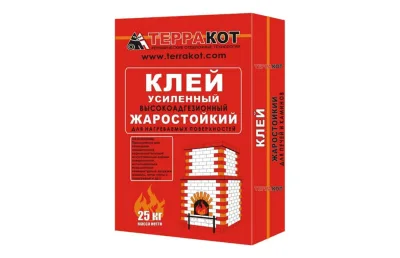 Клей ТЕРРАКОТ усиленный жаростойкий 25 кг. ПАР МАСТЕР