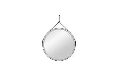 Зеркало Art&Max Milan 80 см AM-Mil-800-DS-F-Nero с подсветкой, черный МОСПЛИТКА