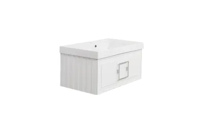 Тумба с раковиной La Fenice Cubo Bianca 80 см FNC-01-CUB-B-80 белая матовая МОСПЛИТКА