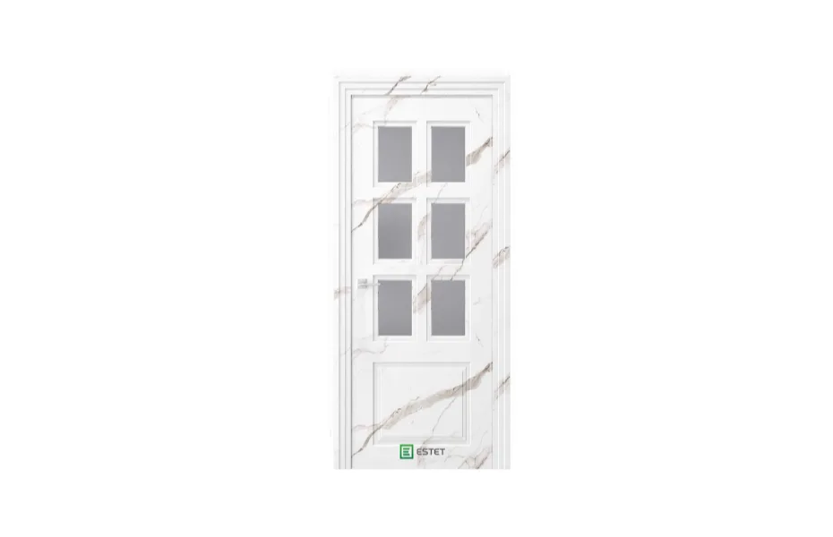 NOVELLA N19 НЛ мрамор бьянка Стекло сатинат графит 7 ДВЕРЕЙ