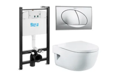 Комплект инсталляции Roca ПЭК с унитазом Meridian Compact и крышкой с микролифтом 893104110 АКВАМЕТРИЯ