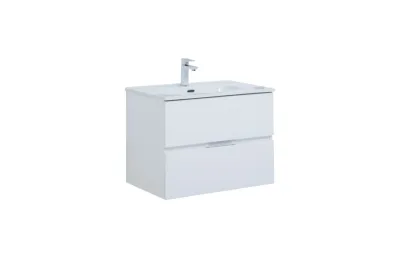 Тумба с раковиной Aquanet Алвита New 70 2 ящика, белый матовый МОСПЛИТКА