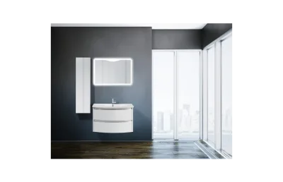 BELBAGNO Зеркальный шкаф с распашной дверью, с двусторонним стеклянным полотном, со стеклянными полками АТЕЛЬЕ ВАННОЙ КОМНАТЫ. САМАРА
