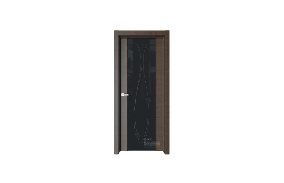 Межкомнатная дверь Elegance E2G Корица черное стекло 6 7 ДВЕРЕЙ