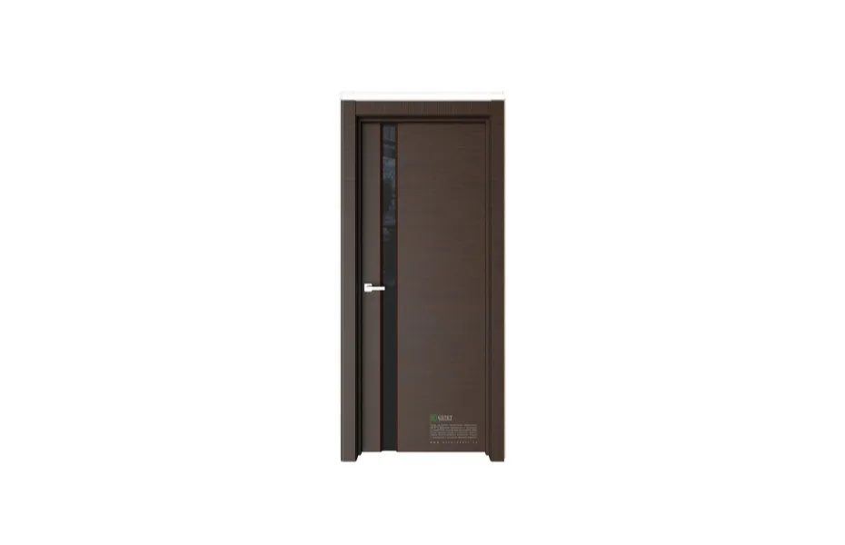 Межкомнатная дверь Elegance E1 Темный шоколад черное стекло 7 ДВЕРЕЙ