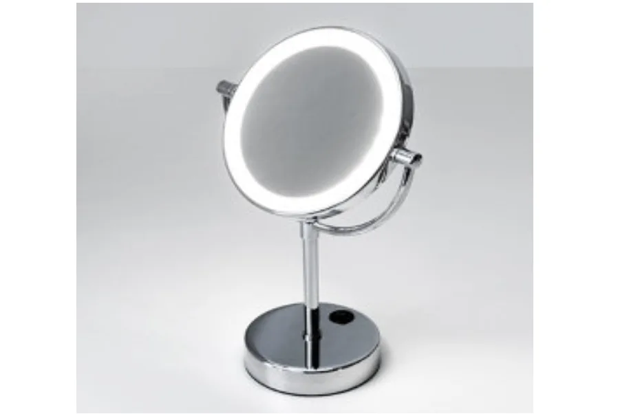 K-1005 Зеркало с LED-подсветкой двухстороннее, стандартное и с 3-х кратным увеличением АКВАМЕТРИЯ