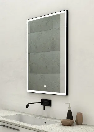 CONTINENT Зеркало "Frame Black LED" c подсветкой АТЕЛЬЕ ВАННОЙ КОМНАТЫ. САМАРА
