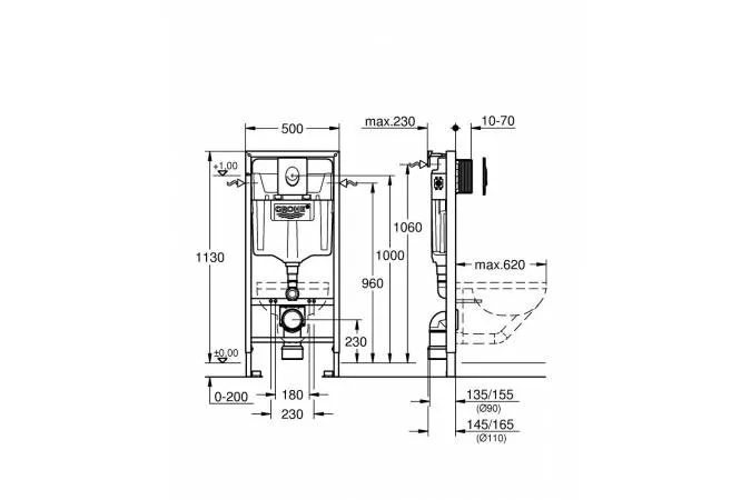 Инсталляция для унитаза Grohe Rapid SL с кнопкой смыва ООО ФИРМА САНТЕХНИКА
