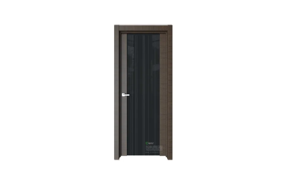 Межкомнатная дверь Elegance E7 Корица черное стекло 3 7 ДВЕРЕЙ