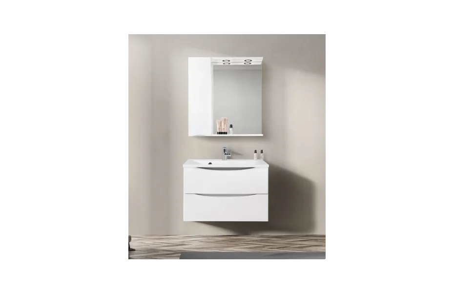 BELBAGNO Marino Шкаф зеркальный подвесной с одной распашной дверцей с доводчиками, с подсветкой, левосторонний АТЕЛЬЕ ВАННОЙ КОМНАТЫ. САМАРА