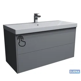 Тумба Djena Амелия 100 подвеcная 2 ящика Графит ООО ФИРМА САНТЕХНИКА