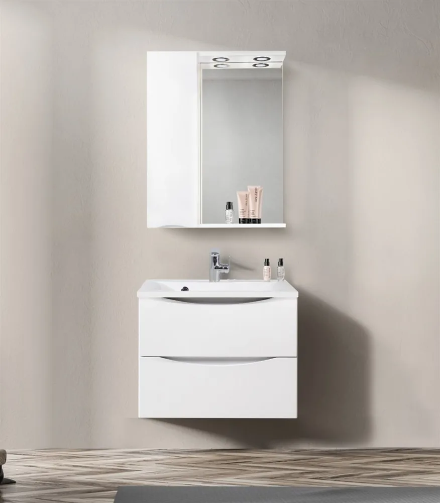 BELBAGNO Marino Шкаф зеркальный подвесной с одной распашной дверцей с доводчиками, с подсветкой, левосторонний АТЕЛЬЕ ВАННОЙ КОМНАТЫ. САМАРА