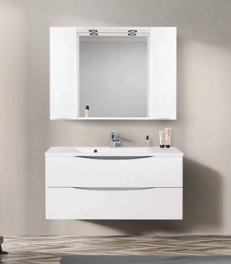 BELBAGNO Marino Шкаф зеркальный подвесной с двумя распашными дверцами с доводчиками, с подсветкой АТЕЛЬЕ ВАННОЙ КОМНАТЫ. САМАРА